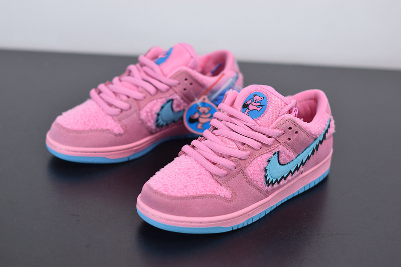 grateful dead x nike sb dunk low “pink bear” cj5378-600
